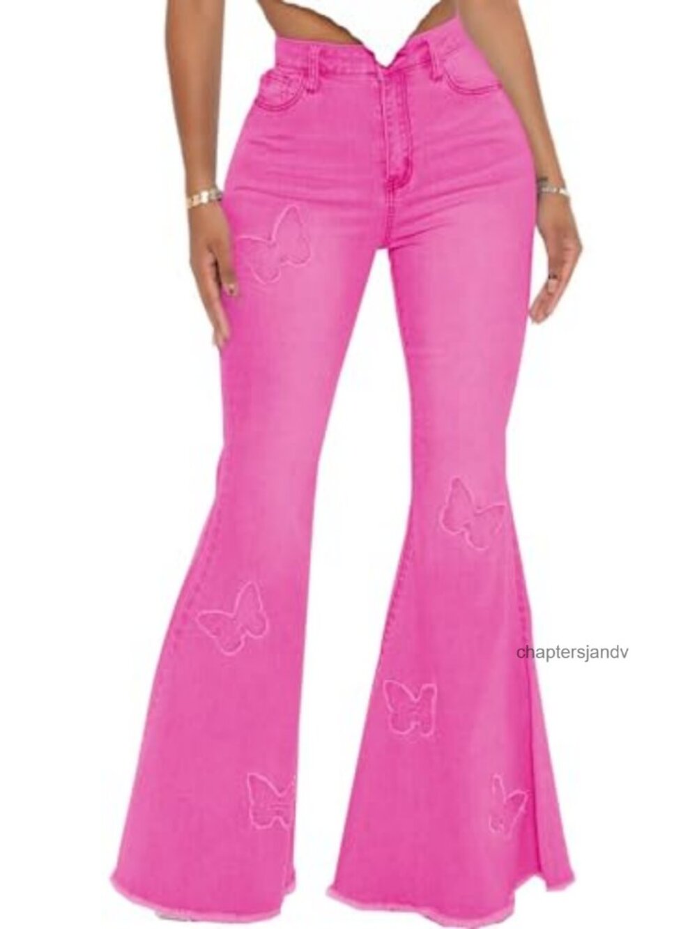 High Waisted Bell Bottom Jeans Flare Ripped Denim Pants